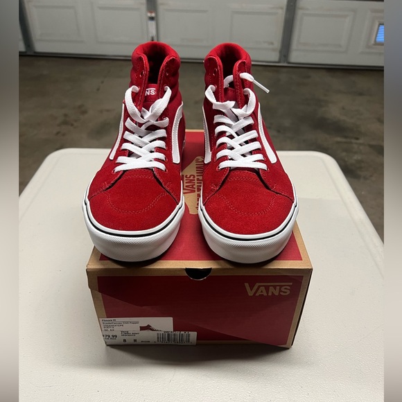 Vans “Filmore” Hi Suede/Canvas Chili Pepper Size US Mens 8 Red/White - Picture 3 of 9